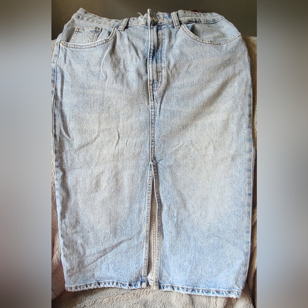 Zara Denim Midi Skirt